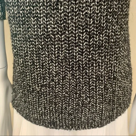ALICE + OLIVIA Scoop Neck Sweater Black & Silver Metallic Alpaca Wool Knit M - Picture 11 of 15